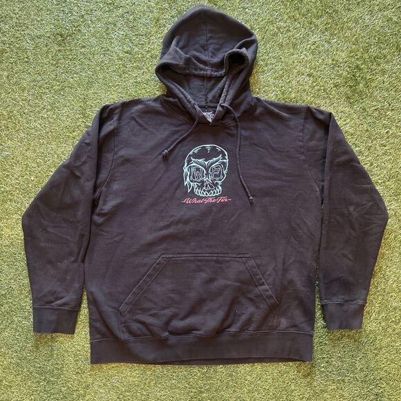 What The Fin “ Memento Mori ” Black Hoodie Graphic Logo Sweatshirt Size Large - Picture 1 of 9